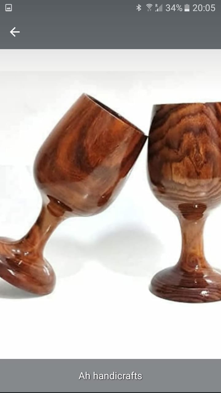 Antique Wooden Mug Set of 2